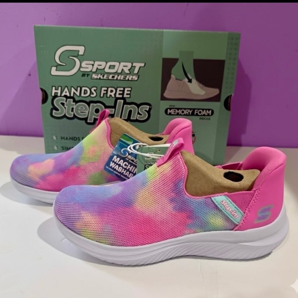 S Sport By Skechers Kids' Step-Ins Sneakers Tie Dye Slip On Cushioned- SIZE 3